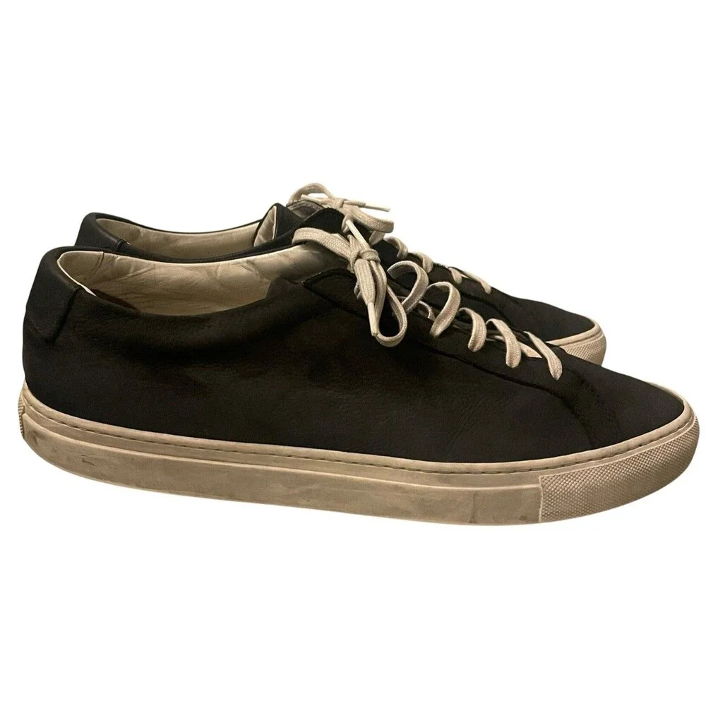 Common Projects Achilles Low Black White Leather Sneakers US 12 EU 45 Italy